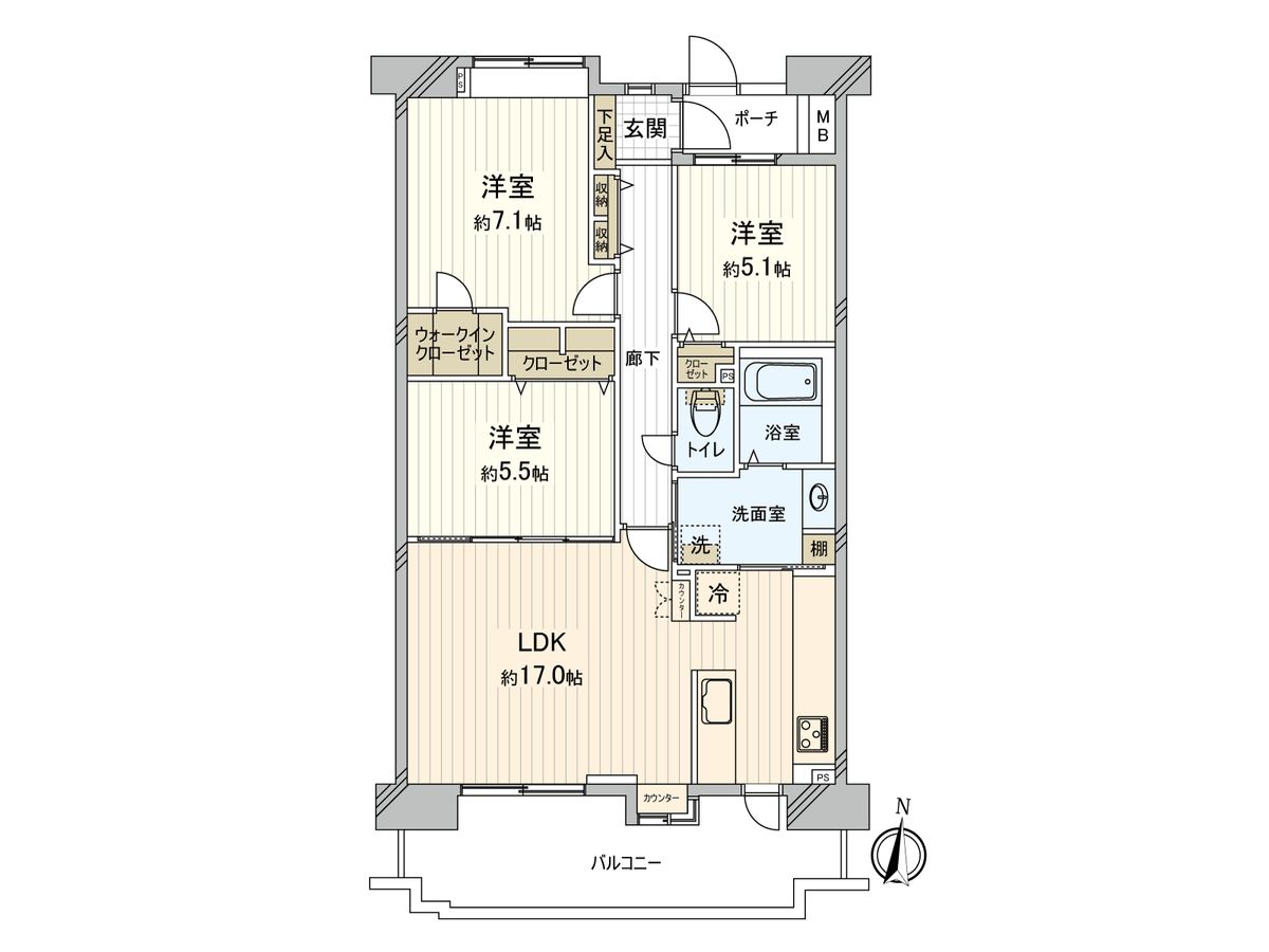 フェアロージュ津田沼 ポルタ館 間取図(平面図) 間取図(平面図)