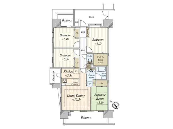 デュオヒルズ津田沼前原 間取図(平面図) デュオヒルズ津田沼前原 間取図(平面図)