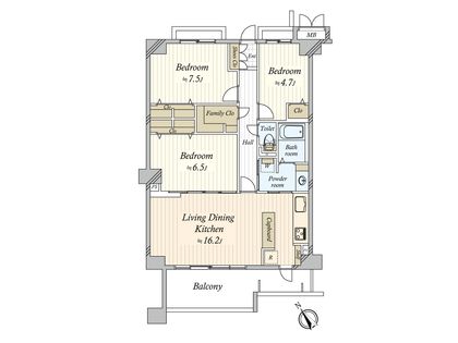 コスモ津田沼グレイスシティ A棟 間取図(平面図)