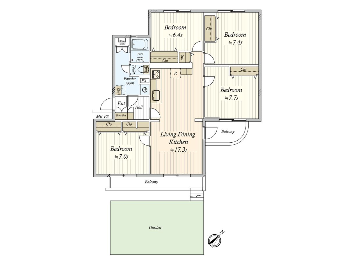 秋津第一団地 1-1-8号棟 間取図(平面図) 間取図(平面図)