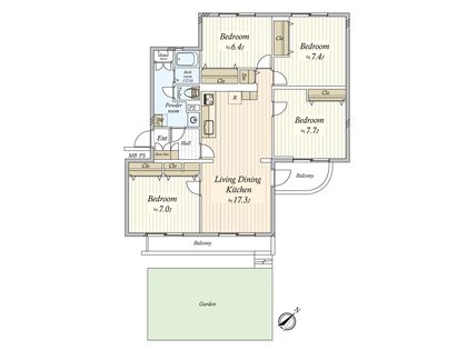 秋津第一団地 1-1-8号棟 間取図(平面図)