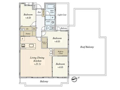 ライオンズマンション京成大久保 間取図(平面図)