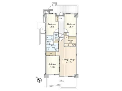 プローラ津田沼 間取図(平面図)