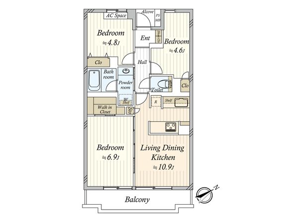 ライオンズマンション京成大久保 間取図(平面図) ライオンズマンション京成大久保 間取図(平面図)