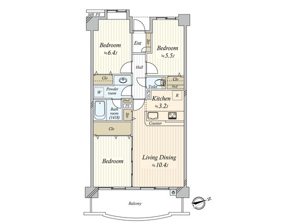 ライオンズガーデン谷津フレグランスヒル 間取図(平面図)