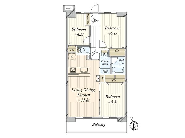 ライオンズマンション津田沼前原第2 間取図(平面図)