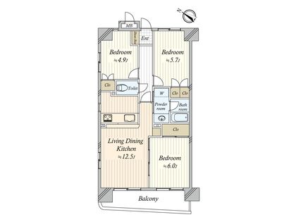 グリーンコーポ津田沼タウンヒルズ 間取図(平面図)