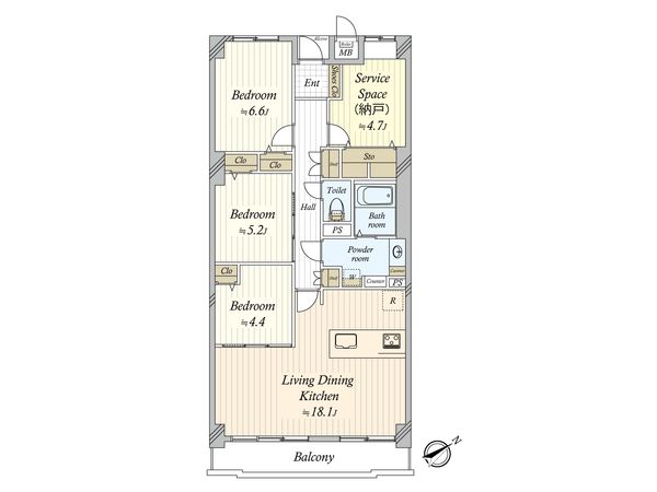 ライオンズマンション京成大久保第二 間取図(平面図)