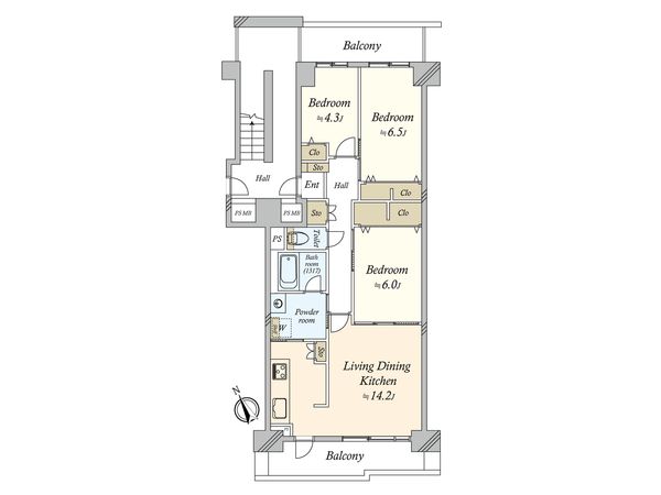 津田沼ハイライズ 間取図(平面図) 津田沼ハイライズ 間取図(平面図)