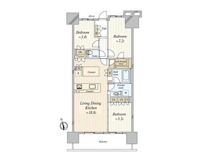 ユトリシア 五番街 間取図(平面図)