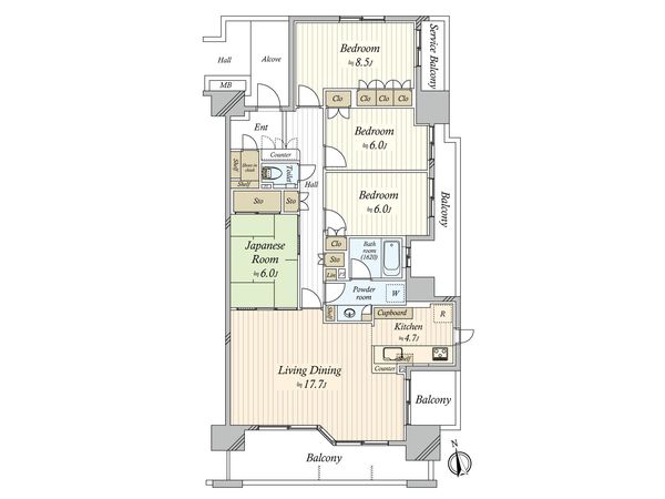 ユトリシア 五番街 間取図(平面図) ユトリシア 五番街 間取図(平面図)