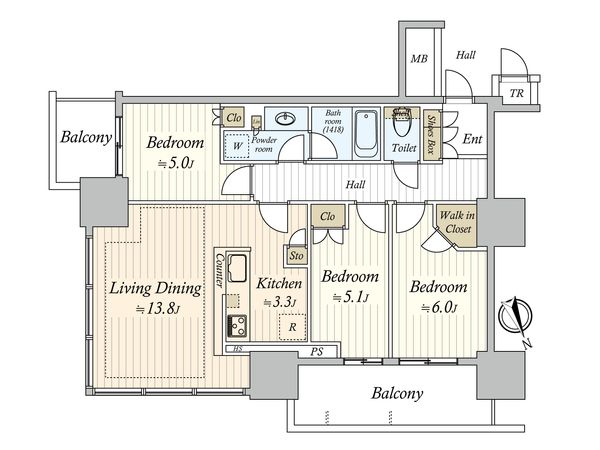 津田沼ザ・タワー 間取図(平面図) 間取図(平面図)