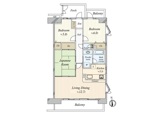 ライオンズマンション津田沼前原第二 間取図(平面図) ライオンズマンション津田沼前原第二 間取図(平面図)