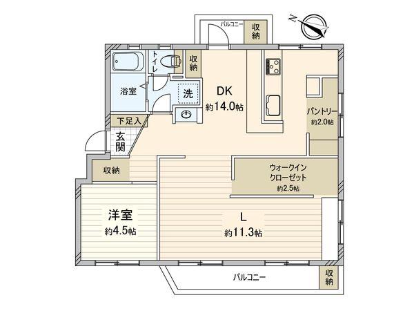 谷津遊園ハイツ N棟 間取図(平面図)