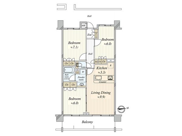 アイディーコート津田沼 間取図(平面図) アイディーコート津田沼 間取図(平面図)