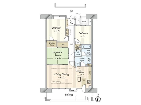 フェアロージュ津田沼 ポルタ館 間取図(平面図) フェアロージュ津田沼 ポルタ館 間取図(平面図)