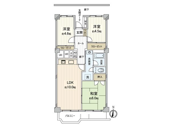 はざま台サンハイツ 2号棟 間取図(平面図) はざま台サンハイツ 2号棟 間取図(平面図)