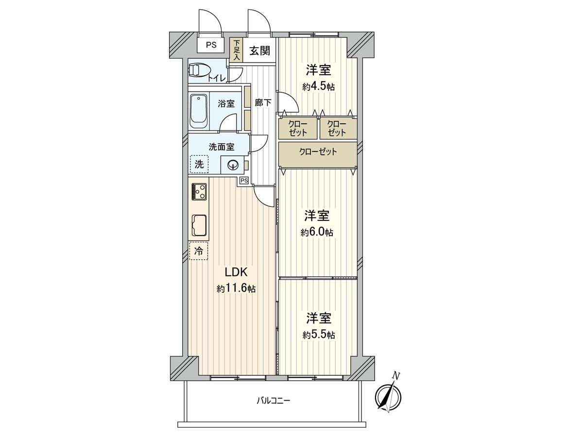 ライオンズマンション船橋飯山満台 1番館 間取図(平面図) 間取図(平面図)