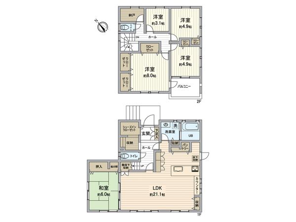 日吉台5丁目戸建 間取図(平面図) 日吉台5丁目戸建 間取図(平面図)