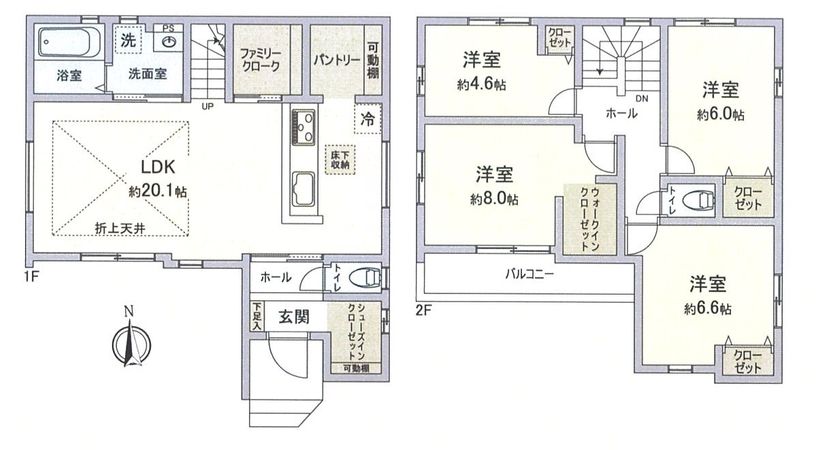 成田市並木町3期 3号棟 間取図(平面図) 成田市並木町3期 3号棟 間取図(平面図)