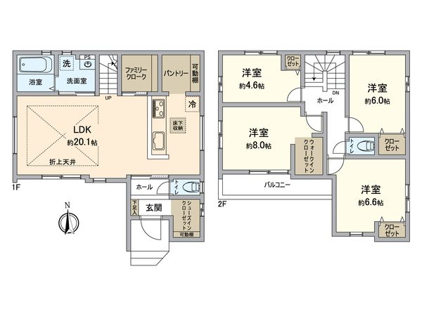 成田市並木町3期 3号棟 間取図(平面図)