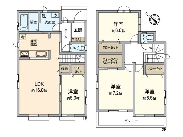 成田市玉造Ⅲ 新築戸建 B号棟 間取図(平面図) 成田市玉造Ⅲ 新築戸建 B号棟 間取図(平面図)