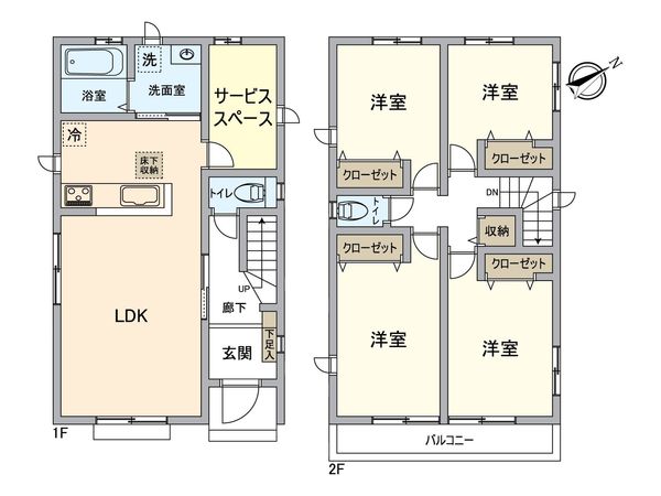 大袋新築戸建 A号棟 間取図(平面図) 大袋新築戸建 A号棟 間取図(平面図)