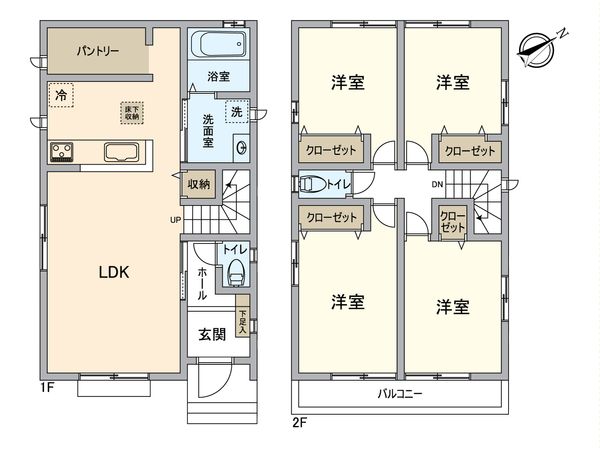 大袋新築戸建 B号棟 間取図(平面図) 大袋新築戸建 B号棟 間取図(平面図)