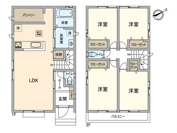 大袋新築戸建 B号棟 間取図(平面図) 大袋新築戸建 B号棟 間取図(平面図)
