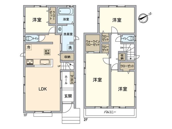 大袋新築戸建 C号棟 間取図(平面図) 大袋新築戸建 C号棟 間取図(平面図)