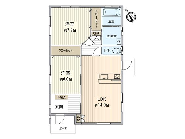 日吉台5丁目戸建(平屋) 間取図(平面図) 日吉台5丁目戸建(平屋) 間取図(平面図)