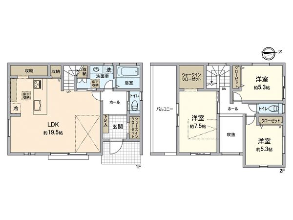 平賀学園台3丁目 新築戸建 間取図(平面図)