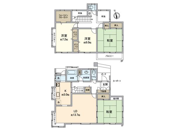 小林北1丁目戸建 間取図(平面図)