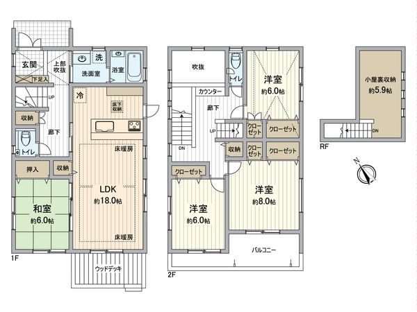 小林浅間2丁目戸建 間取図(平面図) 小林浅間2丁目戸建 間取図(平面図)