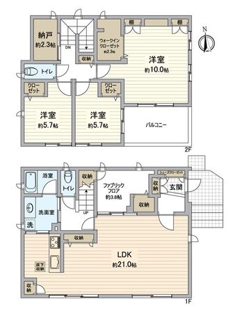 牧の原4丁目戸建 間取図(平面図)