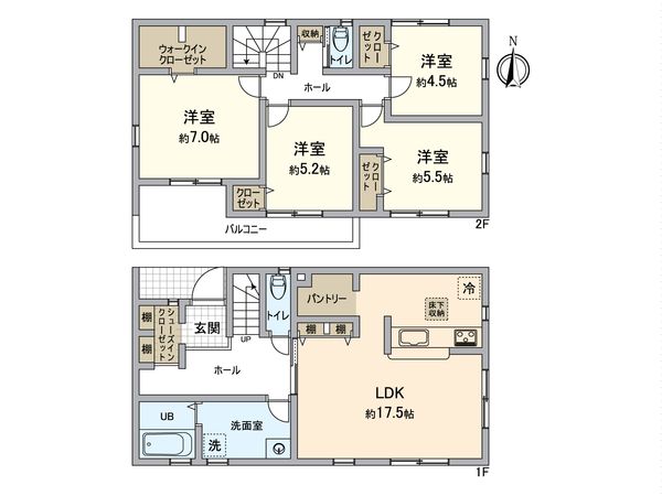 玉造4丁目新築戸建 間取図(平面図) 玉造4丁目新築戸建 間取図(平面図)