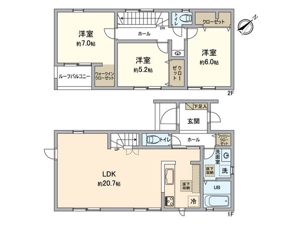 東酒々井4丁目 24-1期 新築戸建 間取図(平面図) 東酒々井4丁目 24-1期 新築戸建 間取図(平面図)