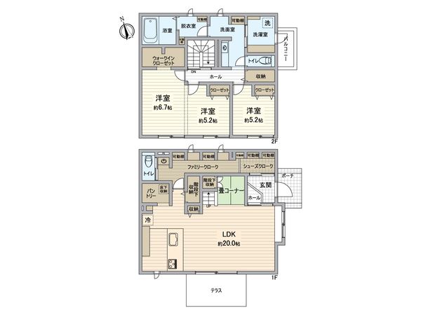 安食戸建 間取図(平面図) 安食戸建 間取図(平面図)