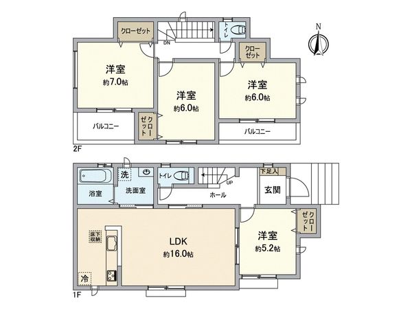 成田市玉造Ⅱ 新築戸建 1号棟 間取図(平面図) 成田市玉造Ⅱ 新築戸建 1号棟 間取図(平面図)