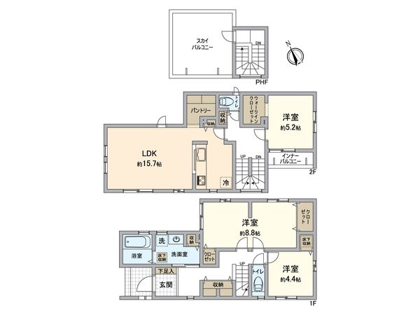 飯田町戸建 間取図(平面図) 飯田町戸建 間取図(平面図)