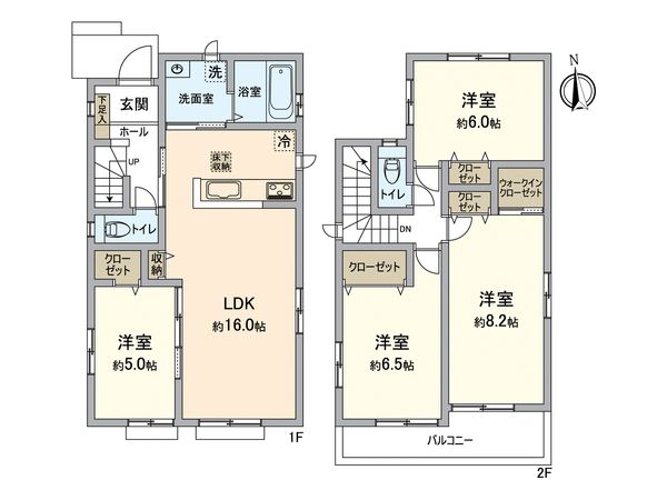 成田市橋賀台Ⅳ 新築戸建 2号棟 間取図(平面図) 成田市橋賀台Ⅳ 新築戸建 2号棟 間取図(平面図)