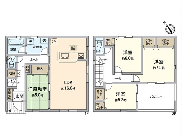 成田市中台第4 新築戸建 1号棟 間取図(平面図)