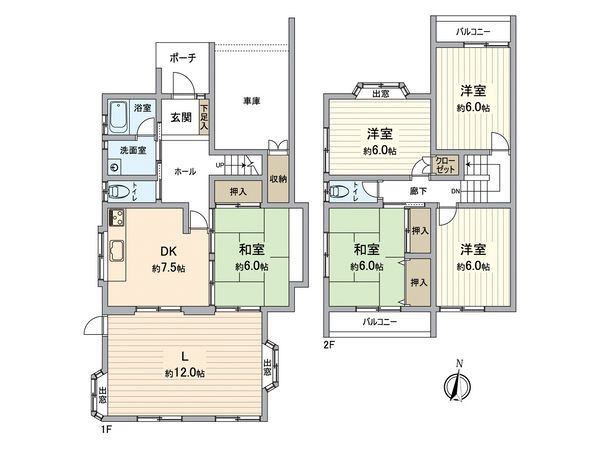 玉造7丁目テラスハウス 間取図(平面図) 玉造7丁目テラスハウス 間取図(平面図)