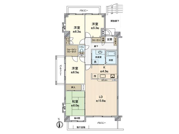 エクセレント成田パークサイド壱番館 間取図(平面図)