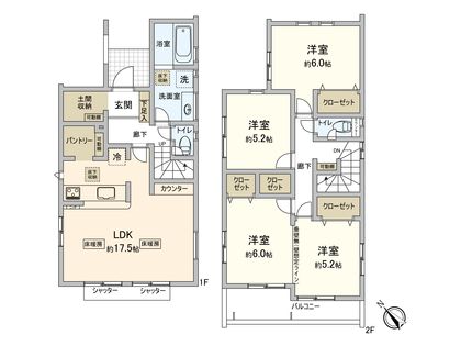 真砂4丁目 新築戸建 間取図(平面図)
