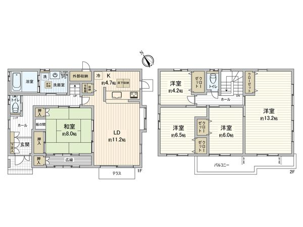 真砂5丁目戸建 間取図(平面図)