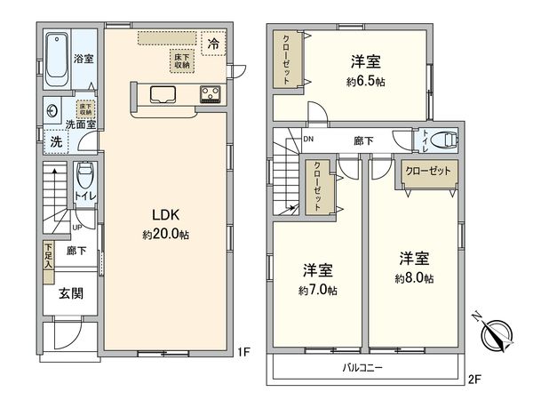 千葉市美浜区真砂1丁目新築戸建1号棟 間取図