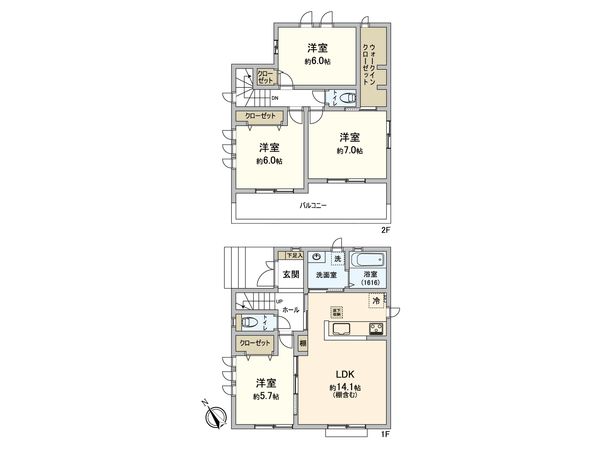 真砂4丁目新築戸建 間取図(平面図)