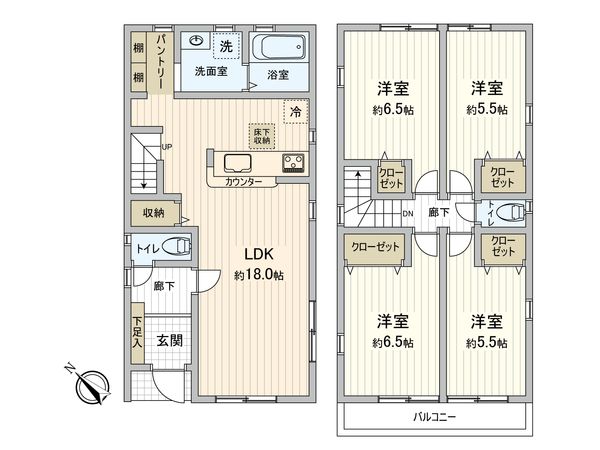 磯辺3丁目新築戸建 1号棟 間取図(平面図) 磯辺3丁目新築戸建 1号棟 間取図(平面図)