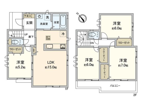 高浜6丁目新築戸建 1号棟 間取図(平面図) 高浜6丁目新築戸建 1号棟 間取図(平面図)